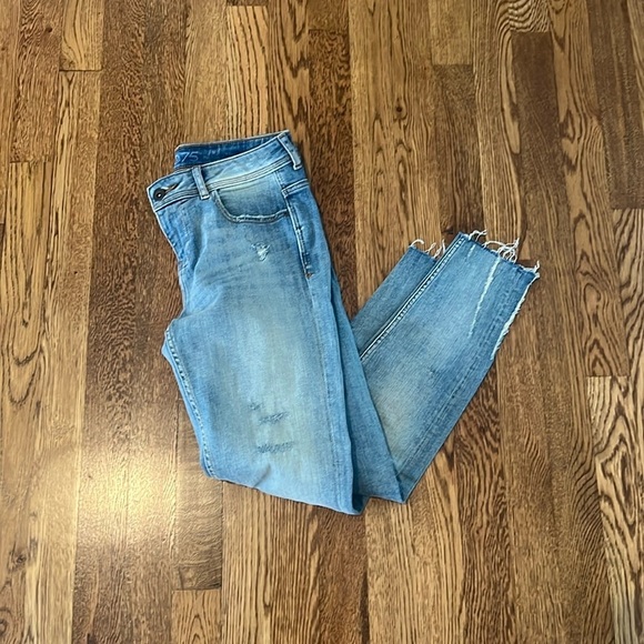 Zara Women's Basic Z1975 Denim Ripped Jeans Size